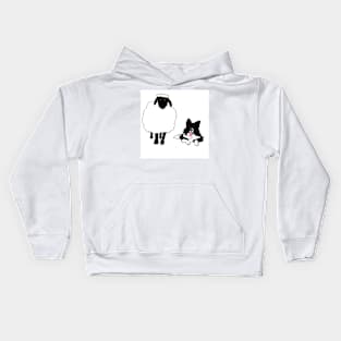 Border collie sheep Kids Hoodie